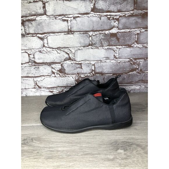 Prada Sport Black Mesh Synthetic Drawstring Driving Shoes Women Sz 38.5EU/8M US - Picture 1 of 16